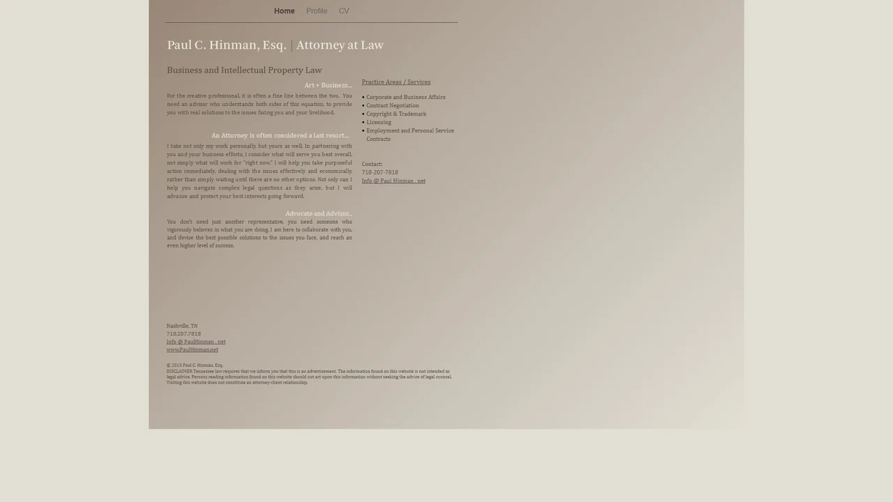 Paul C. Hinman, Esq. - Nashville, TN office in Nashville, Tennessee
