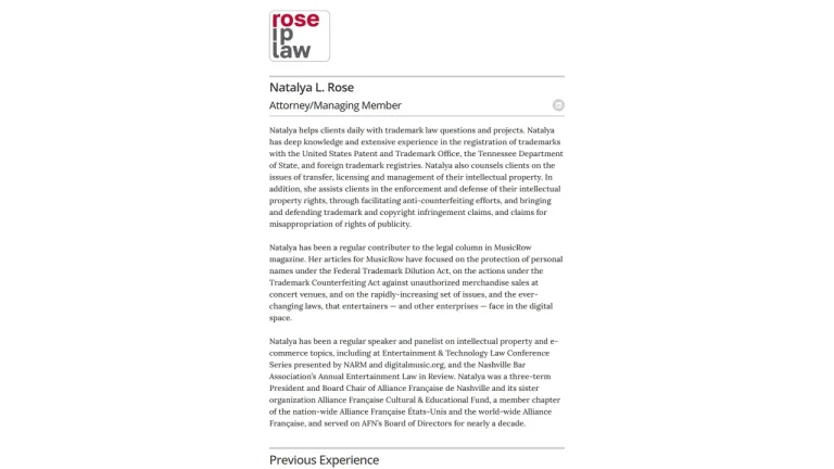 Rose IP Law PLLC - Nashville, TN - Attorney in Nashville