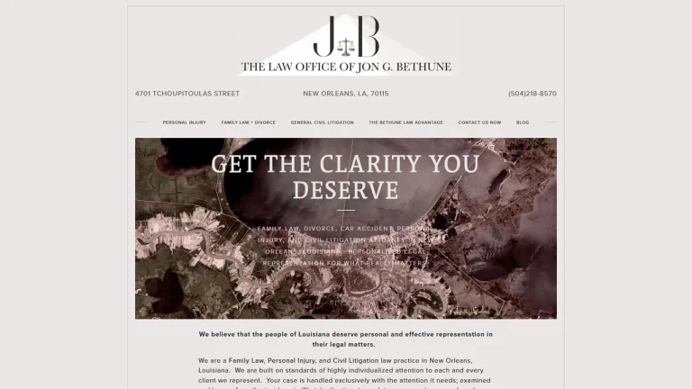 The Law Office of Jon G Bethune - New Orleans, LA - Attorney in New Orleans