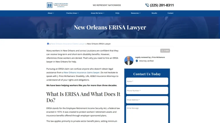 ERISA Insurance Claim Attorneys (J. Price McNamara) - New Orleans, LA - Attorney in New Orleans