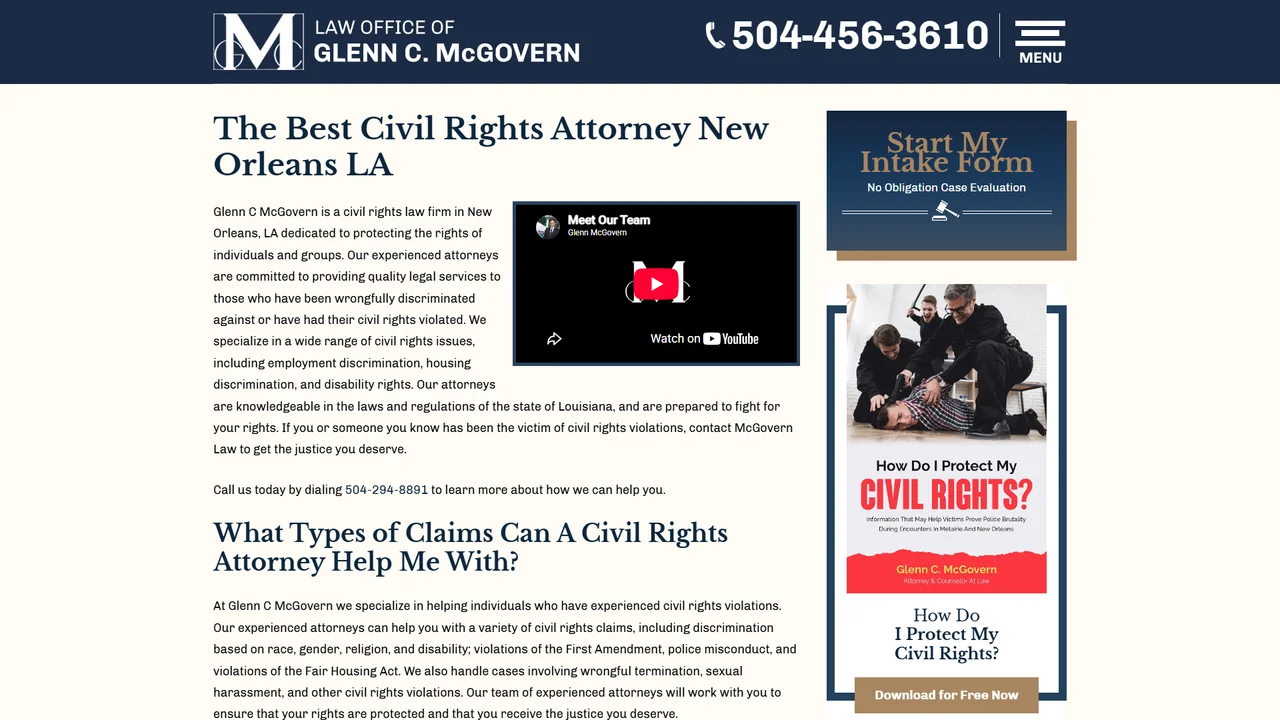 Glenn C McGovern, Civil Rights Attorney - New Orleans, LA office in New Orleans, Louisiana