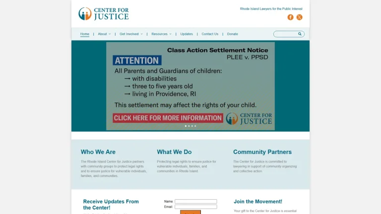 Rhode Island Center for Justice - Providence, RI - Attorney in Providence
