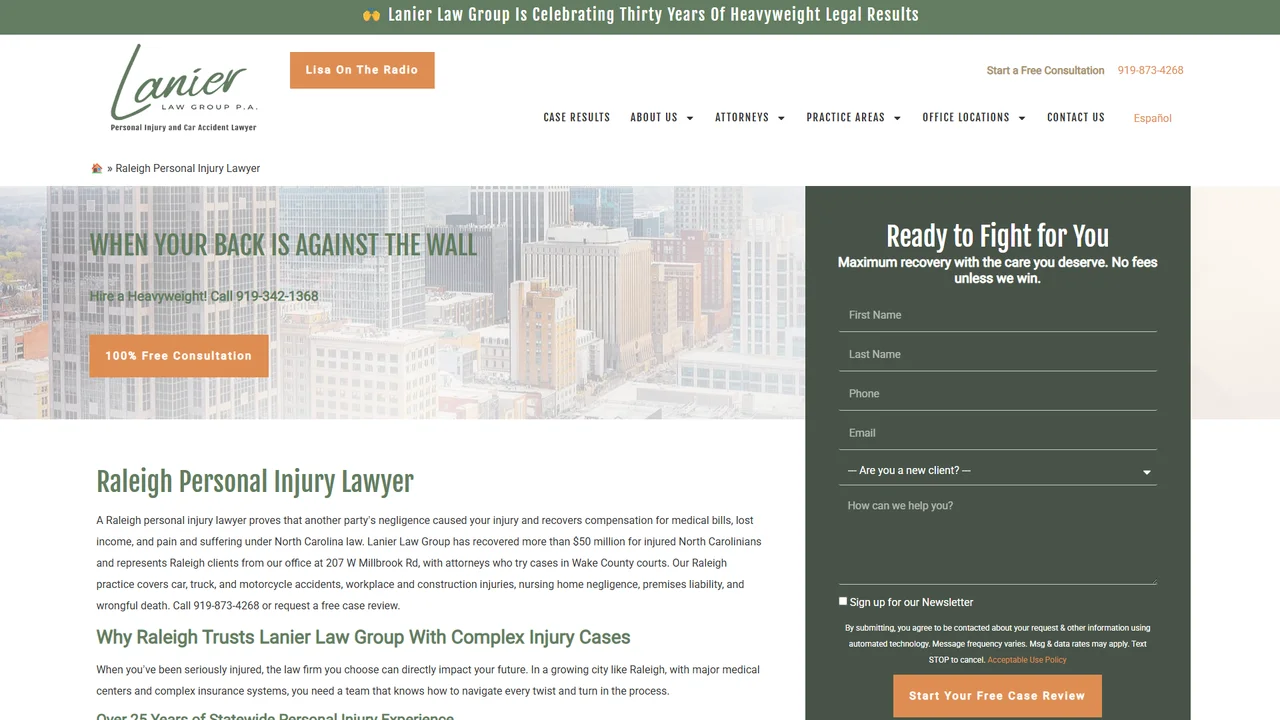 Lanier Law Group, P.A. - Raleigh, NC office in Raleigh, North Carolina