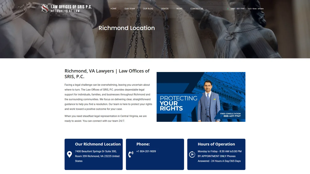 Law Offices of SRIS, P.C. - Richmond, VA office in Richmond, Virginia