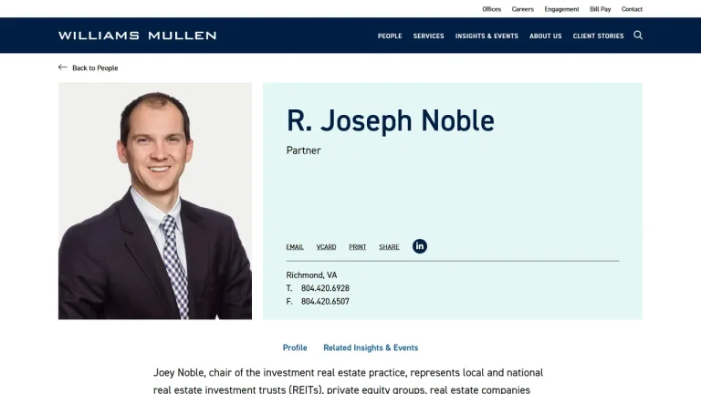 R. Joseph Noble (Williams Mullen) - Richmond, VA - Attorney in Richmond