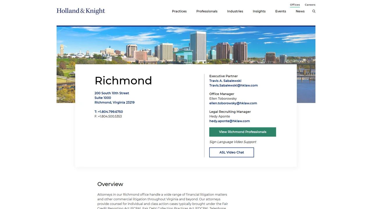 Holland & Knight LLP - Richmond, VA office in Richmond, Virginia