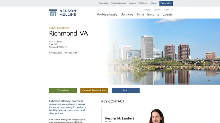 Nelson Mullins Riley & Scarborough LLP - Richmond, VA - Attorney in Richmond