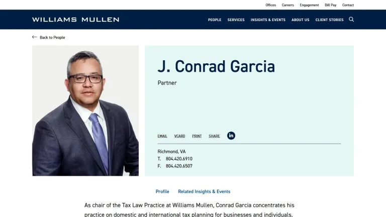 J. Conrad Garcia (Williams Mullen) - Richmond, VA - Attorney in Richmond