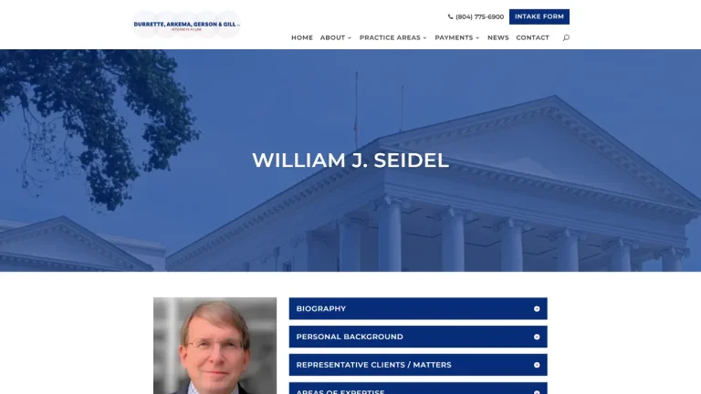 William J. Seidel - Durrette, Arkema, Gerson & Gill PC - Richmond, VA - Attorney in Richmond
