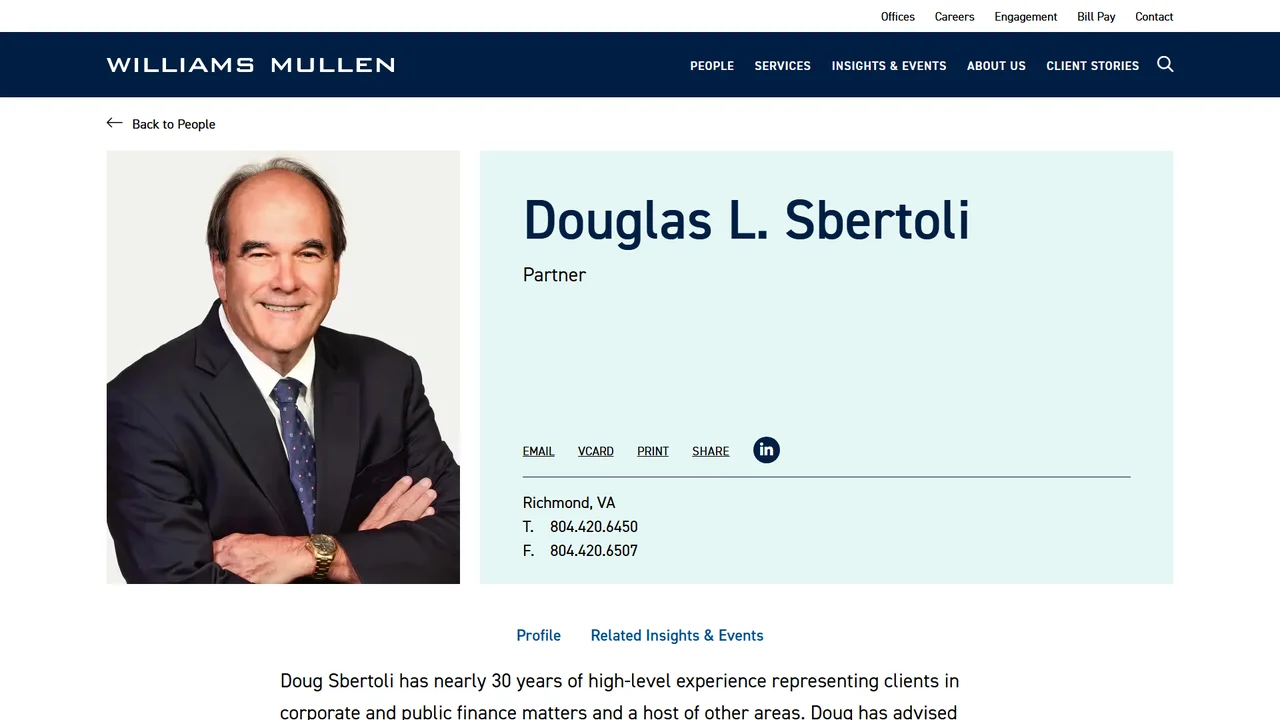 Douglas L. Sbertoli (Williams Mullen) - Richmond, VA office in Richmond, Virginia
