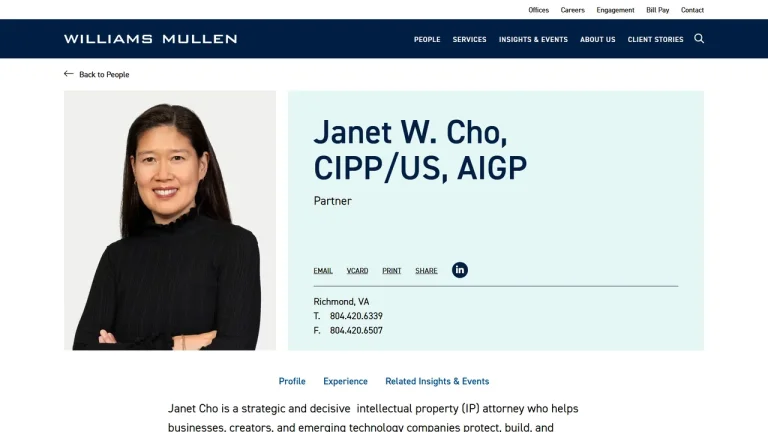 Janet Cho - Williams Mullen - Richmond, VA - Attorney in Richmond