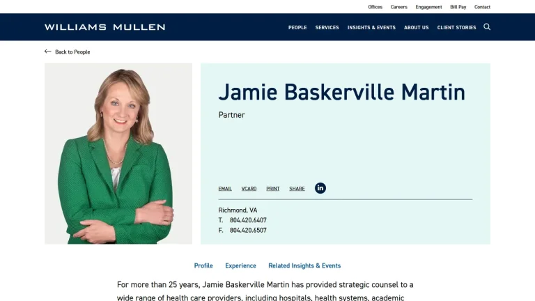 Jamie Baskerville Martin (Williams Mullen) - Richmond, VA - Attorney in Richmond