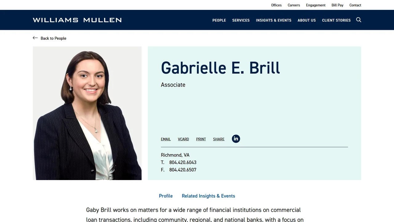 Gabrielle E. Brill - Williams Mullen - Richmond, VA office in Richmond, Virginia