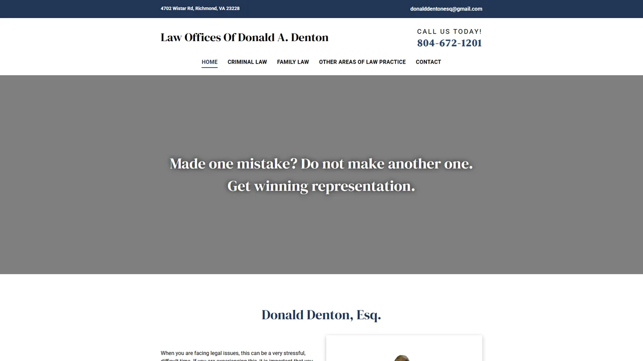 Law Office Of Donald A Denton Attorney - Richmond, VA office in Richmond, Virginia