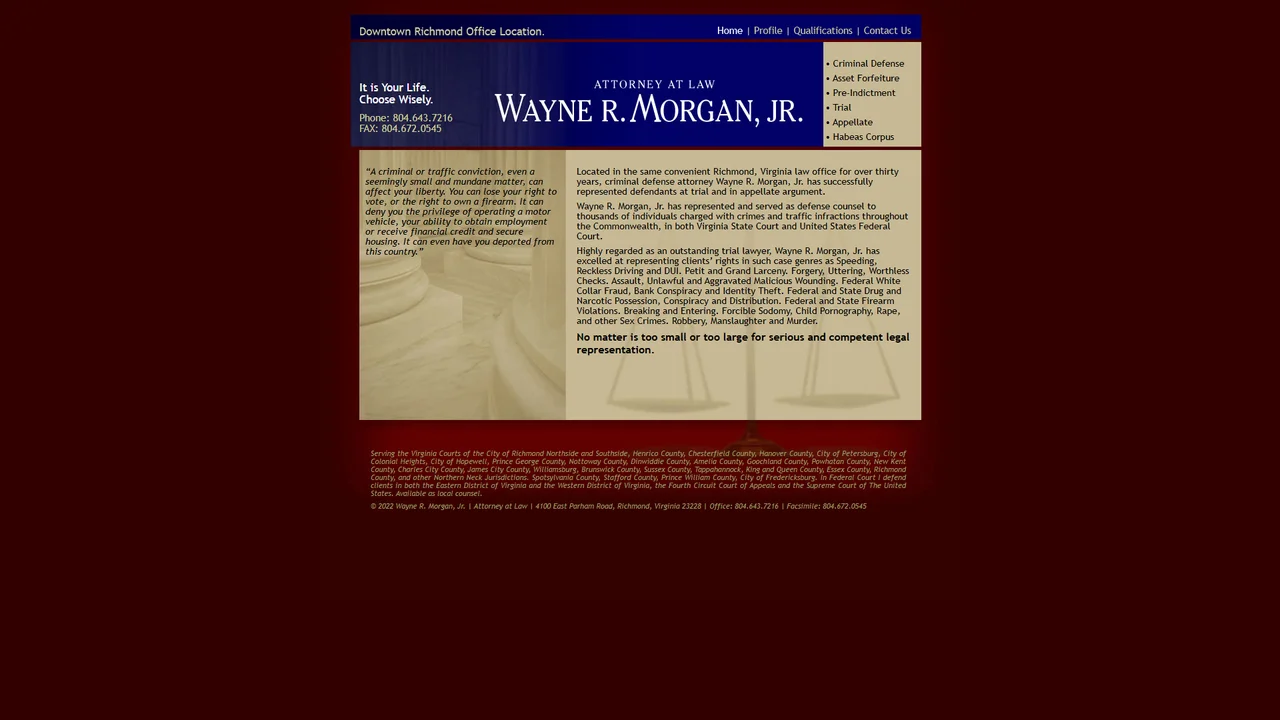 Wayne R. Morgan, Jr. Attorney At Law - Richmond, VA office in Richmond, Virginia