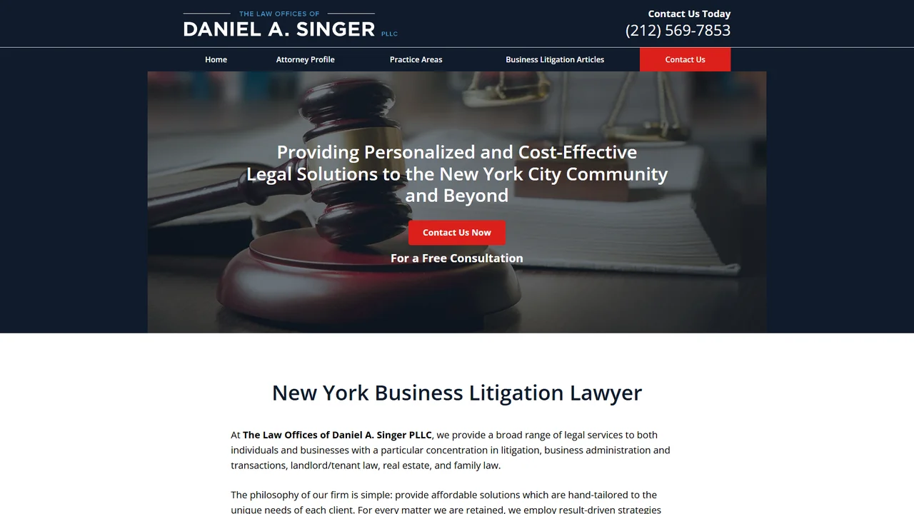 Daniel A Singer Law Office - NYC, New York office in New York City, New York