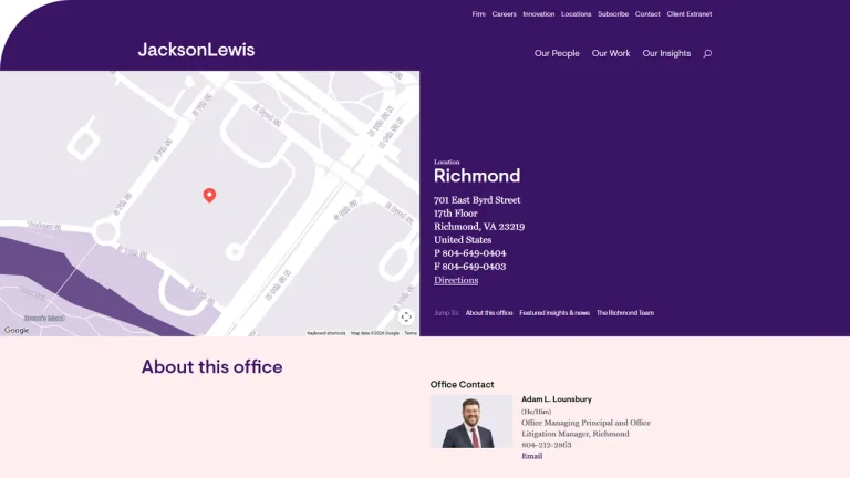 Jackson Lewis PC - Richmond, VA - Attorney in Richmond