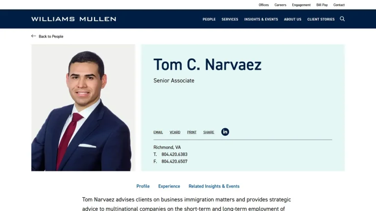 Tom Narvaez (Williams Mullen) - Richmond, VA - Attorney in Richmond