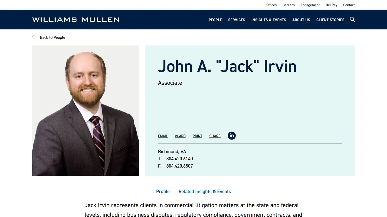 John A. ”Jack” Irvin - Richmond, VA office in Richmond, Virginia