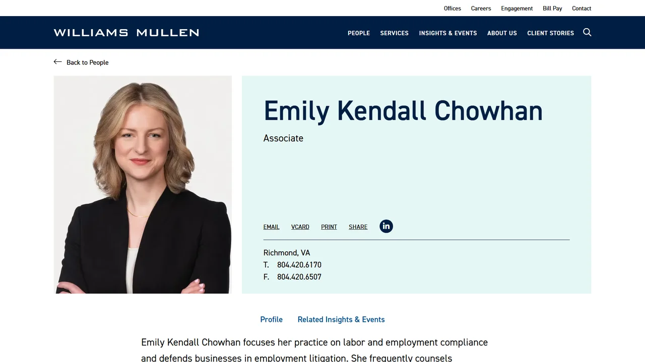 Emily Kendall Chowhan - Richmond, VA office in Richmond, Virginia