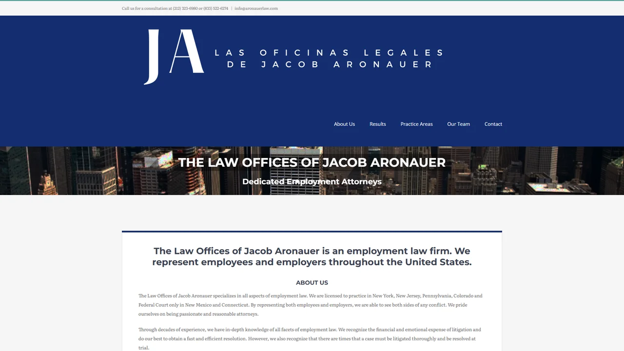 Law Offices of Jacob Aronauer - NYC, New York office in New York City, New York