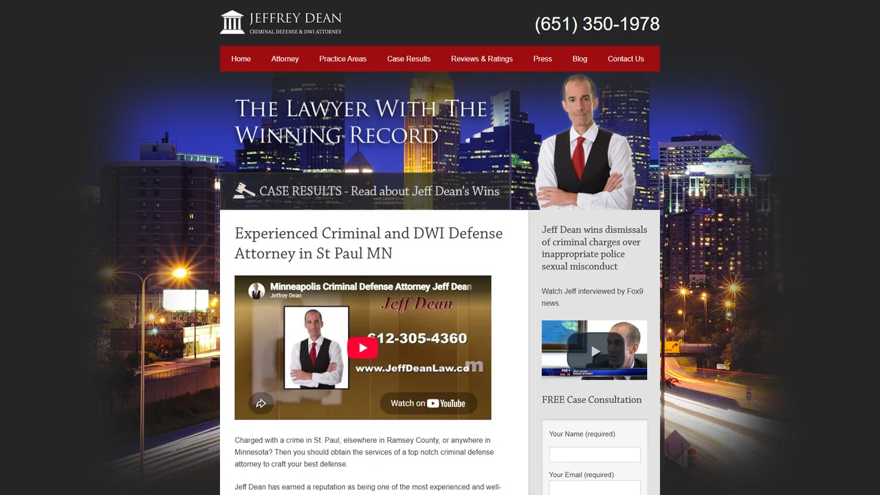 Jeffrey Dean Criminal Lawyer & DWI Attorney - St Paul, MN office in Saint Paul, Minnesota