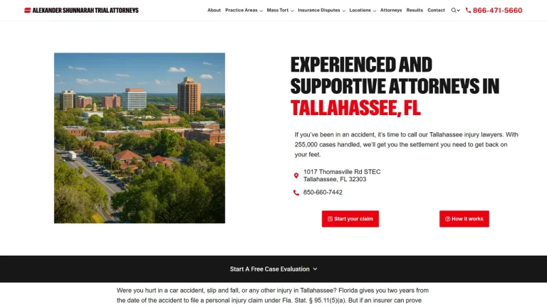 Alexander Shunnarah Trial Attorneys - Tallahassee, FL - Attorney in Tallahassee