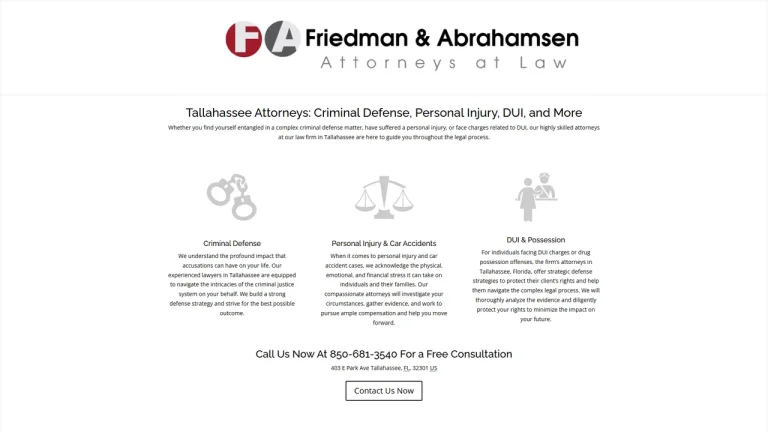 Friedman & Abrahamsen - DUI & Injury - Attorneys At Law - Tallahassee, FL - Attorney in Tallahassee