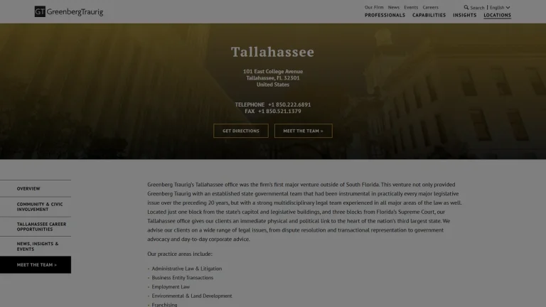 Greenberg Traurig, P.A. - Tallahassee, FL - Attorney in Tallahassee