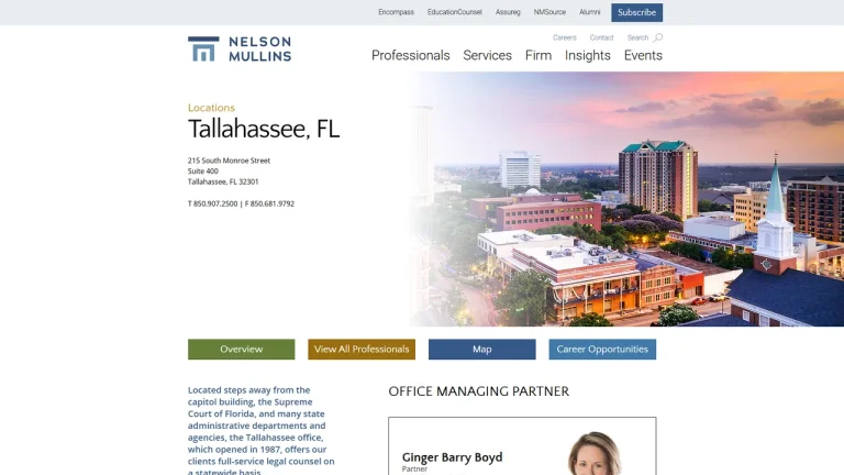 Nelson Mullins Riley & Scarborough LLP - Tallahassee, FL - Attorney in Tallahassee
