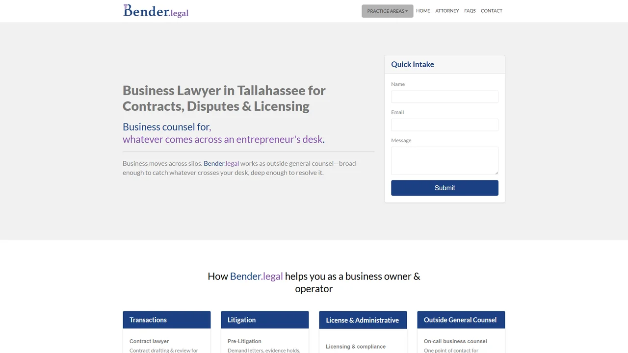 Bender.legal, PLLC - Tallahassee, FL office in Tallahassee, Florida