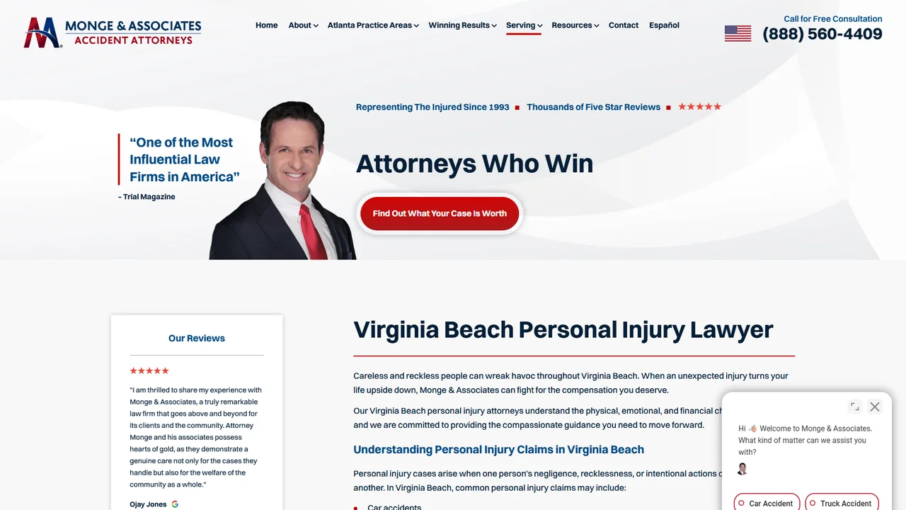 Monge & Associates Injury and Accident Attorneys - Virginia Beach, VA office in Virginia Beach, Virginia