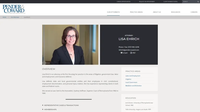 Lisa Ehrich - Pender & Coward - Virginia Beach, VA - Attorney in Virginia Beach