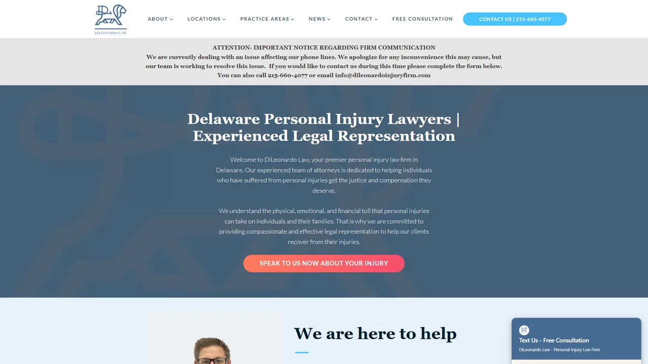 Delaware Car Accident Lawyer, DiLeonardo Law - Wilmington, DE office in Wilmington, Delaware