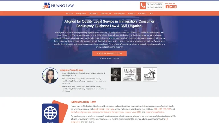 Huang Law LLC - Wilmington, DE - Attorney in Wilmington