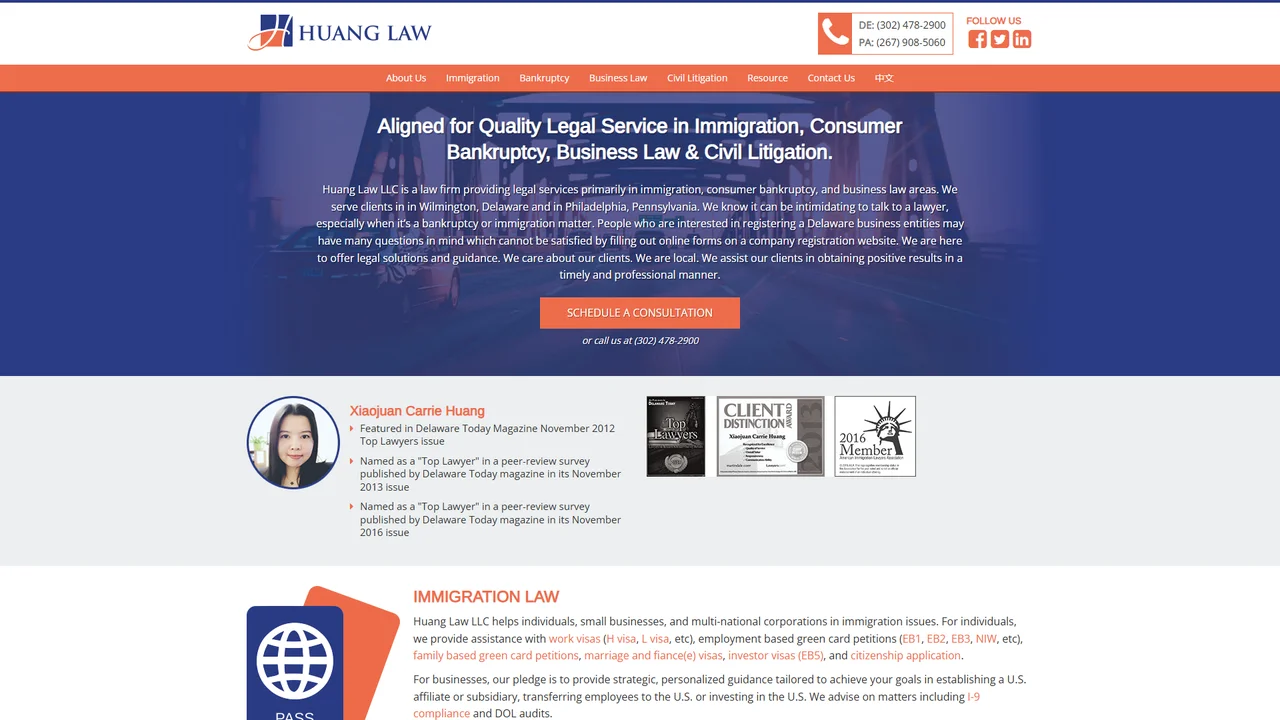 Huang Law LLC - Wilmington, DE office in Wilmington, Delaware