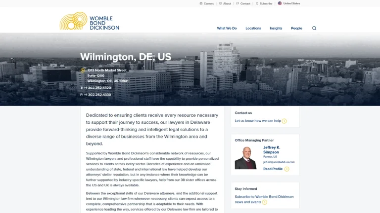 Womble Bond Dickinson (US) LLP - Wilmington, DE - Attorney in Wilmington