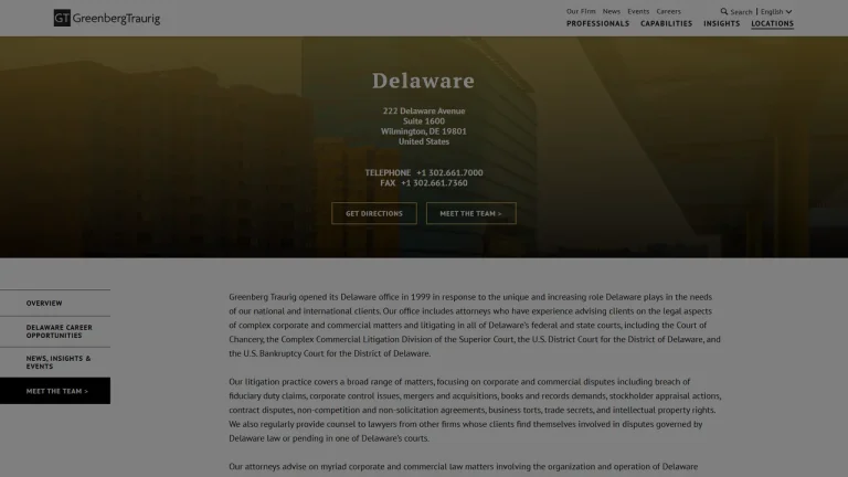 Greenberg Traurig, LLP - Wilmington, DE - Attorney in Wilmington