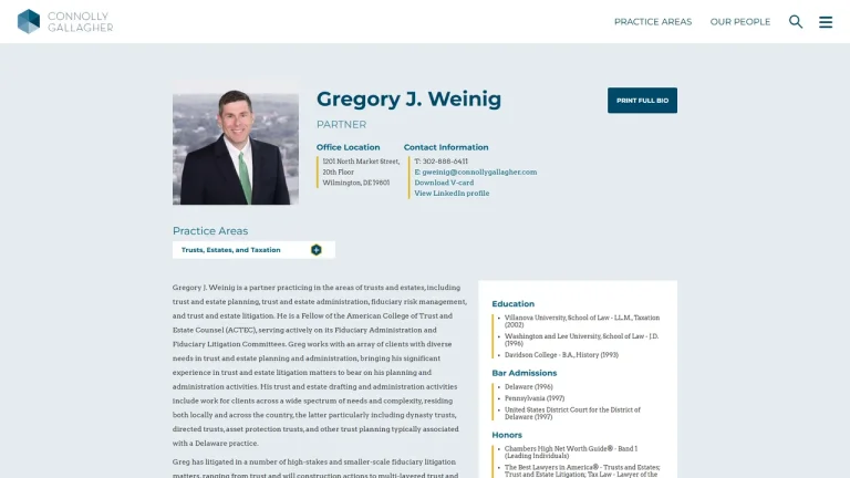 Greg Weinig - Wilmington, DE - Attorney in Wilmington