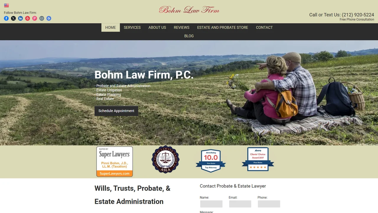 Bohm Law Firm PC - Manhattan Probate and Estate Planning Lawyer - NYC, New York office in New York City, New York