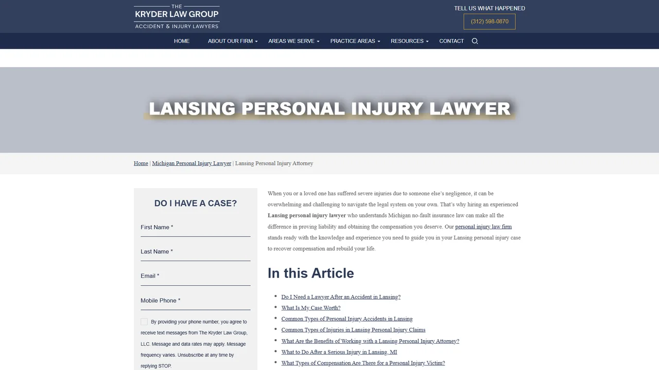 The Kryder Law Group, LLC Accident and Injury Lawyers - Lansing, MI office in Lansing, Michigan