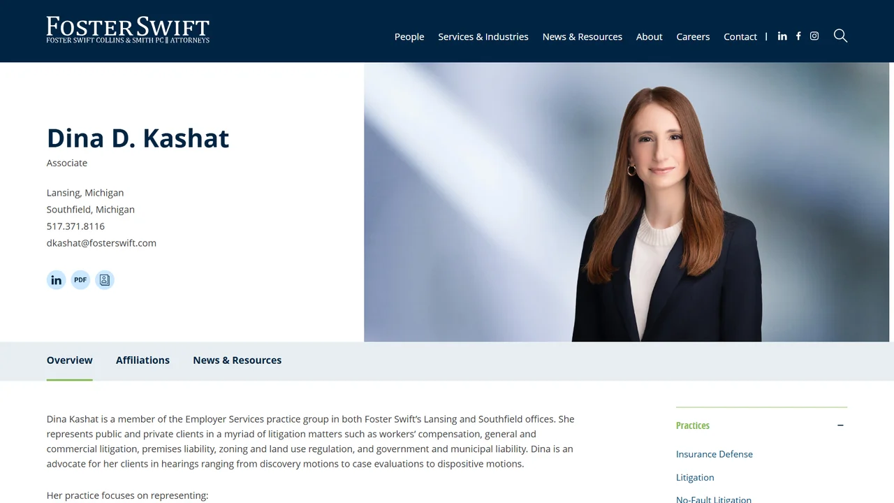 Foster Swift Collins & Smith, PC (Dina D. Kashat) - Lansing, MI office in Lansing, Michigan