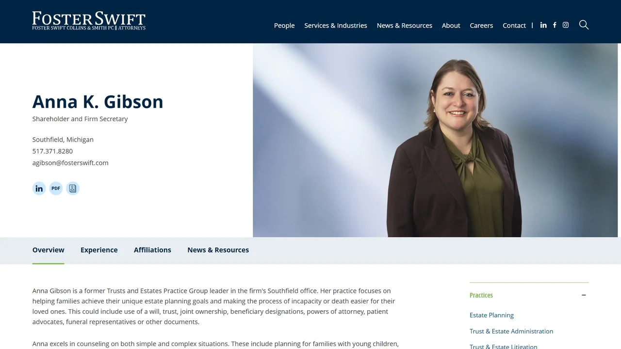 Anna K. Gibson, Attorney - Lansing, MI office in Lansing, Michigan