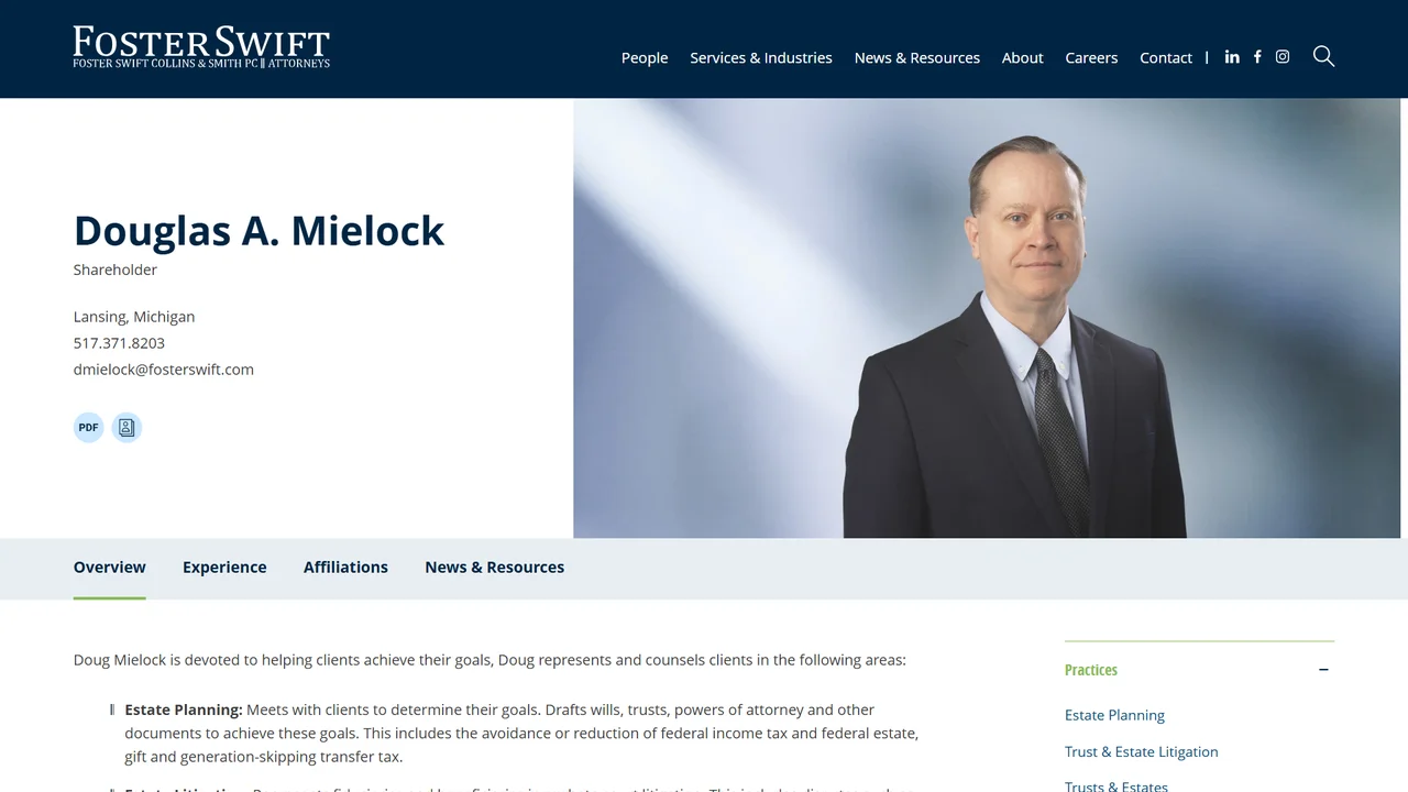 Foster Swift Collins & Smith, PC (Douglas A. Mielock) - Lansing, MI office in Lansing, Michigan
