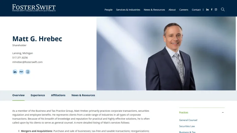 Matt G. Hrebec, Attorney - Lansing, MI - Attorney in Lansing