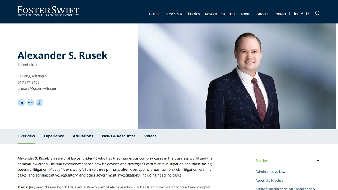 Alexander S. Rusek - Lansing, MI office in Lansing, Michigan
