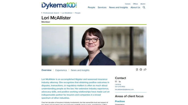 Dykema Gossett PLLC (Lori McAllister) - Lansing, MI - Attorney in Lansing