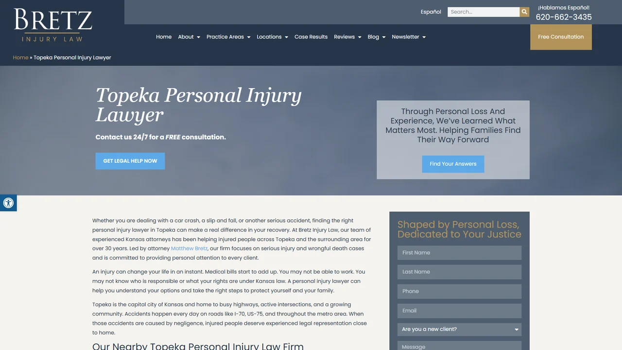 Bretz Injury Law - Topeka, KS office in Topeka, Kansas