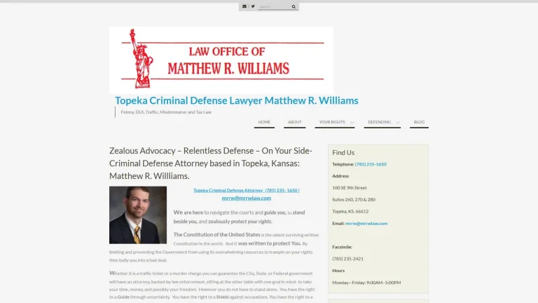 The Law Office of Matthew R Williams - Topeka, KS - Attorney in Topeka