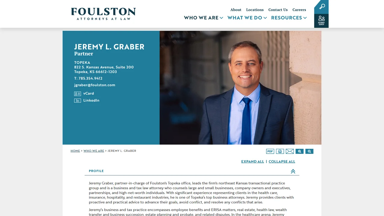 Jeremy L. Graber - Topeka, KS office in Topeka, Kansas